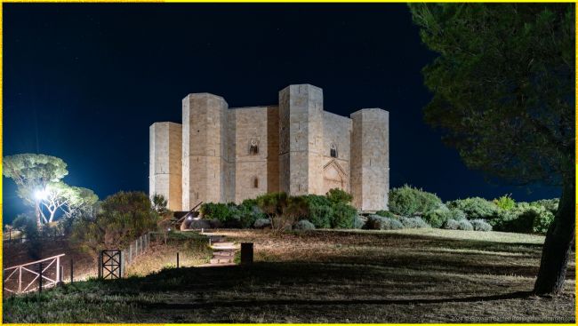 Vista notturna di Castel del Monte